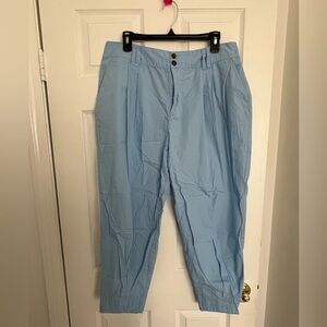Baby Blue Pintuck Ankle Trousers